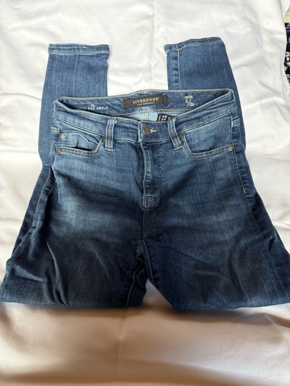 Liverpool Dark Blue High-Rise Ankle Skinny Jeans
